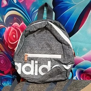 adidas Gray Mini Backpack with White Logo